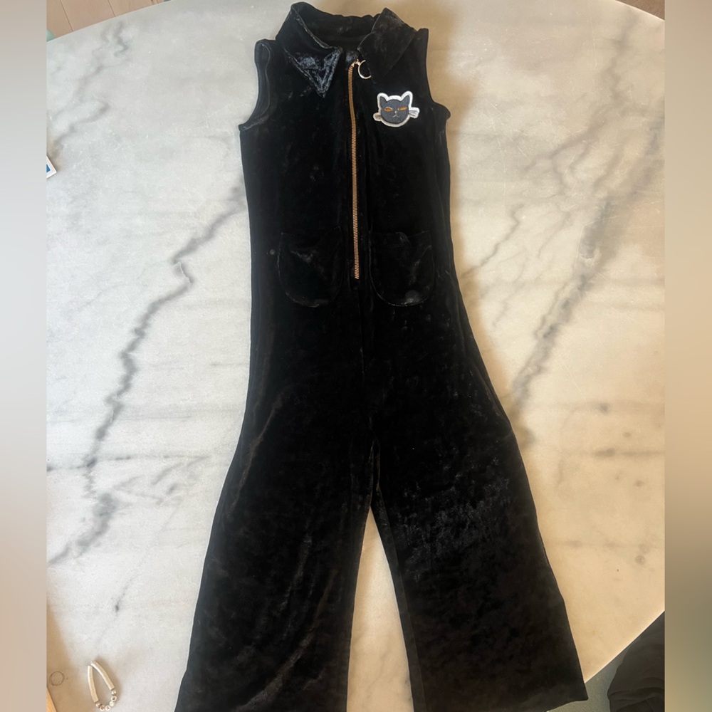 Mini Rodini Black Kids black velvet jumpsuit! Super stylish and unique